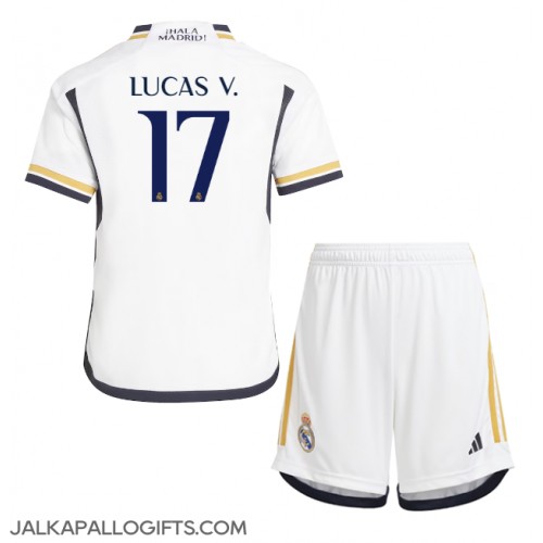 Real Madrid Lucas Vazquez #17 Koti Peliasu Lasten 2023-24 Lyhythihainen (+ Lyhyet housut)